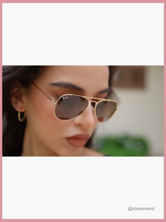 Small Aviator Sunglasses with Glass Lenses and Metal Frame